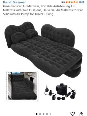 Black Inflatable Car Air Mattress with Pump